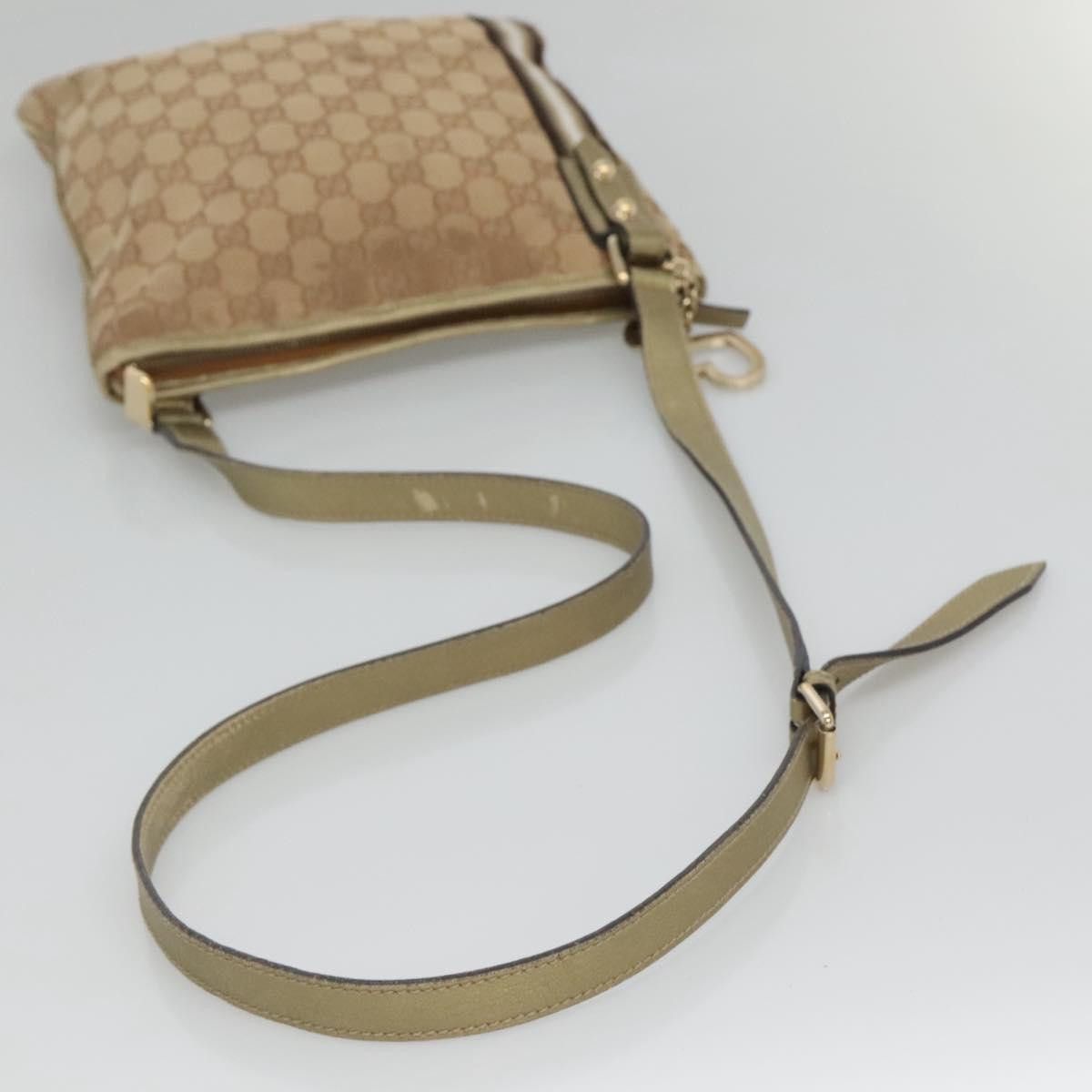 Gucci GUCCI GG Canvas Sherry Line Shoulder Bag Beige Black Size ONE SIZE - 7 Thumbnail