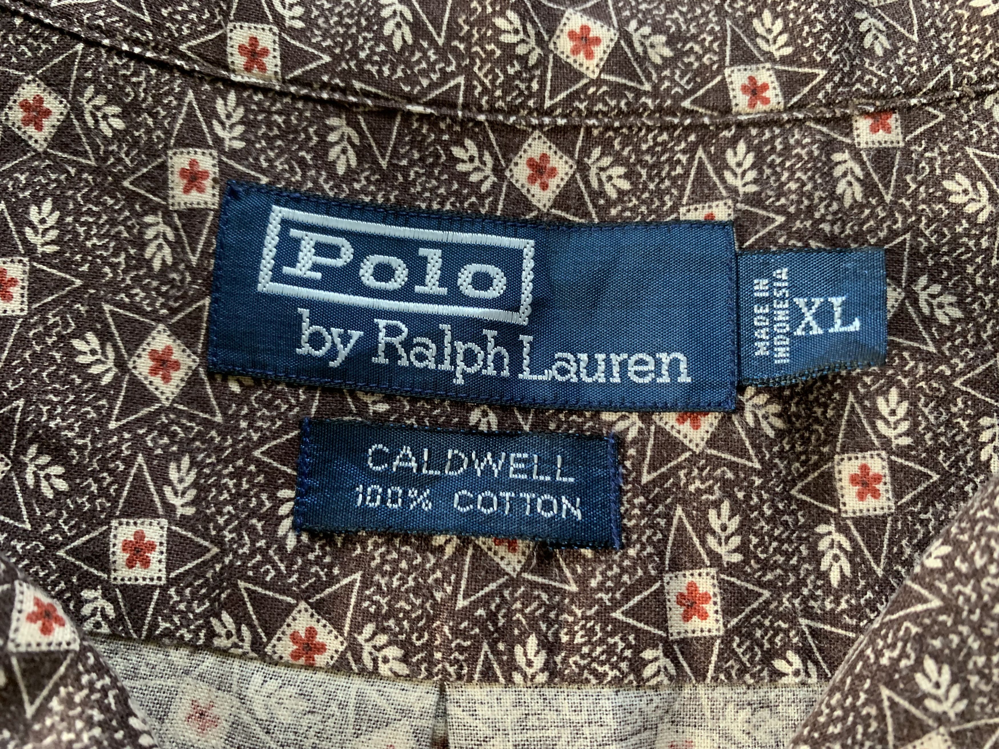 Polo Ralph Lauren × Ralph Lauren × Vintage Polo Ralph Lauren Brown Hawaiian Shirt Size US XL / EU 56 / 4 - 5 Thumbnail