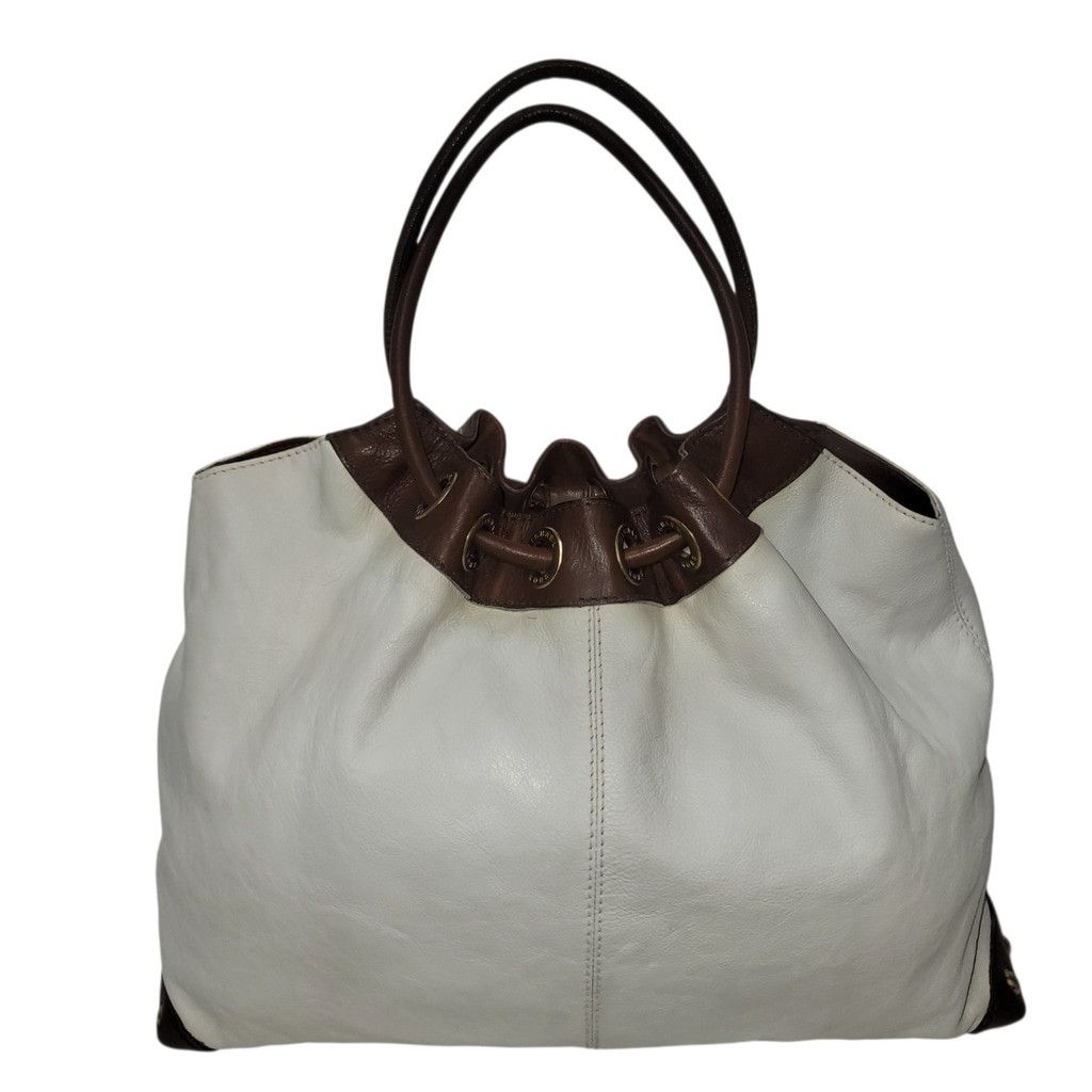 Michael Kors Michael Kors Astor Ring Brown/White Pebbled Leather Studded Size ONE SIZE - 2 Thumbnail