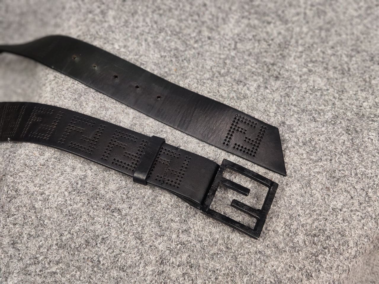 Fendi 🖤 Fendi FF zucca Logo authentic Leather Black Monogram Belt Size ONE SIZE - 9 Thumbnail