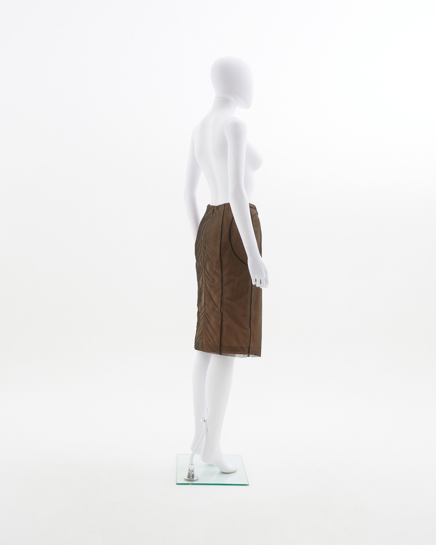 Gucci × Tom Ford S/S 2001 Black tulle overlay with tactfully placed seams Size 27" / US 4 / IT 40 - 5 Thumbnail