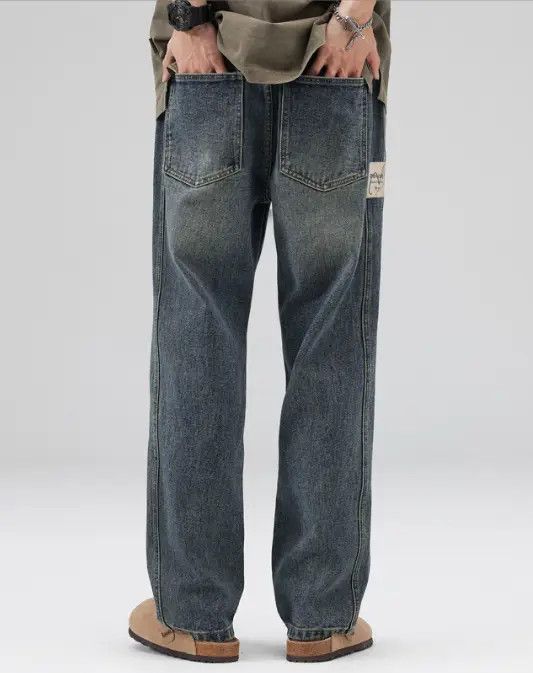 Japanese Brand Hirase x Hada Men's washed straight wide-leg casual jeans Size US 32 / EU 48 - 3 Thumbnail