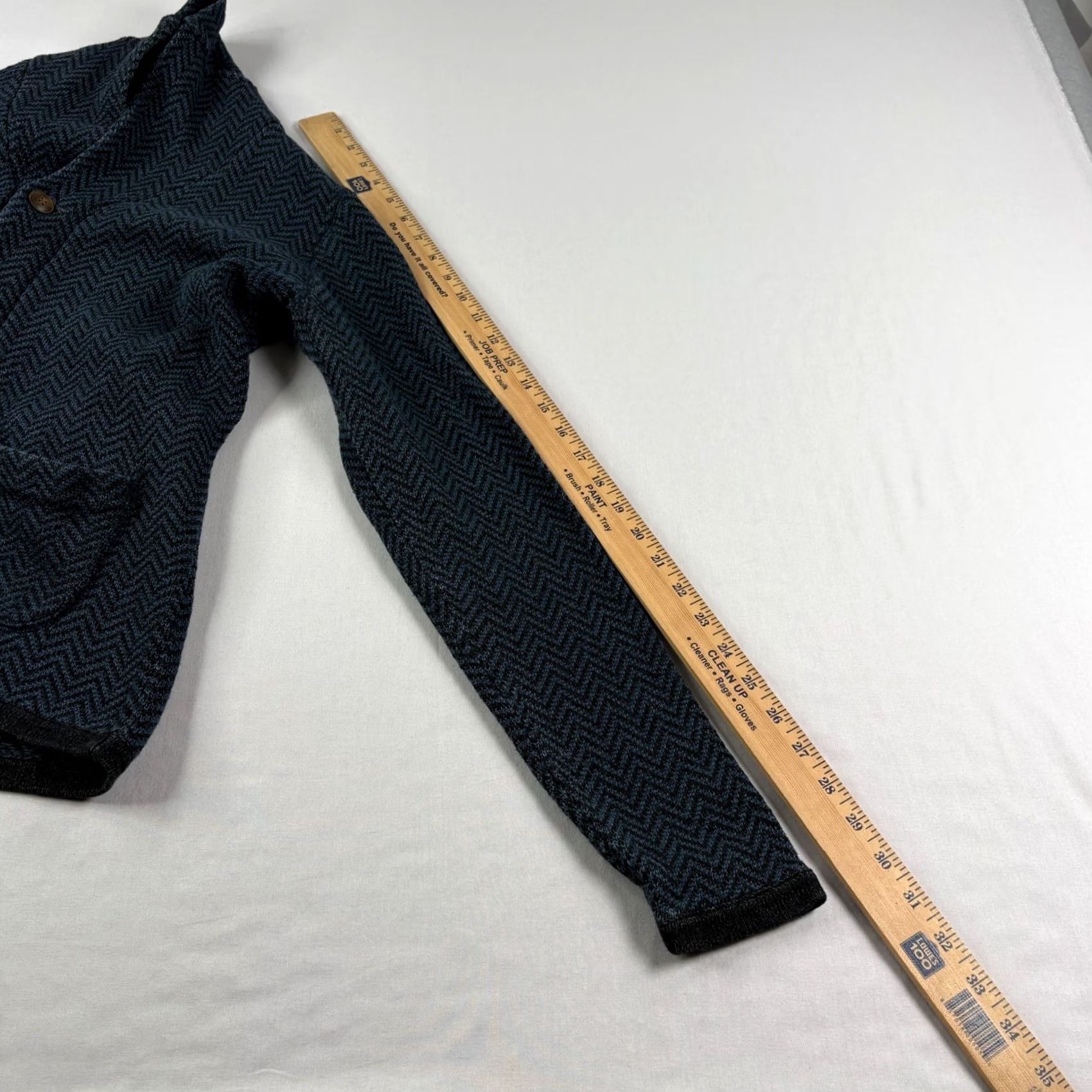 Alex Mill Alex Mill Sweater Cardigan Mens Small Blue Herringbone Shawl Collar Pockets Stretch Regular Knit Casual Size US S / EU 44-46 / 1 - 6 Thumbnail