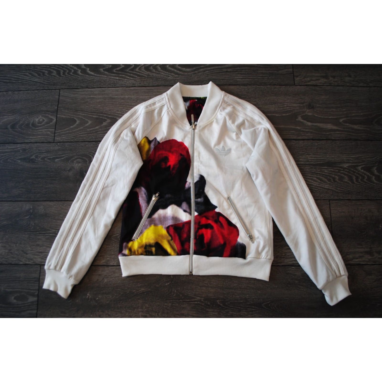 Adidas ADIDAS WOMENS STREETWEAR TRACK JACKET MULTICOLOUR FLOWERS TWO SIDED TOP JACKET Size S / US 4 / IT 40 - 5 Thumbnail