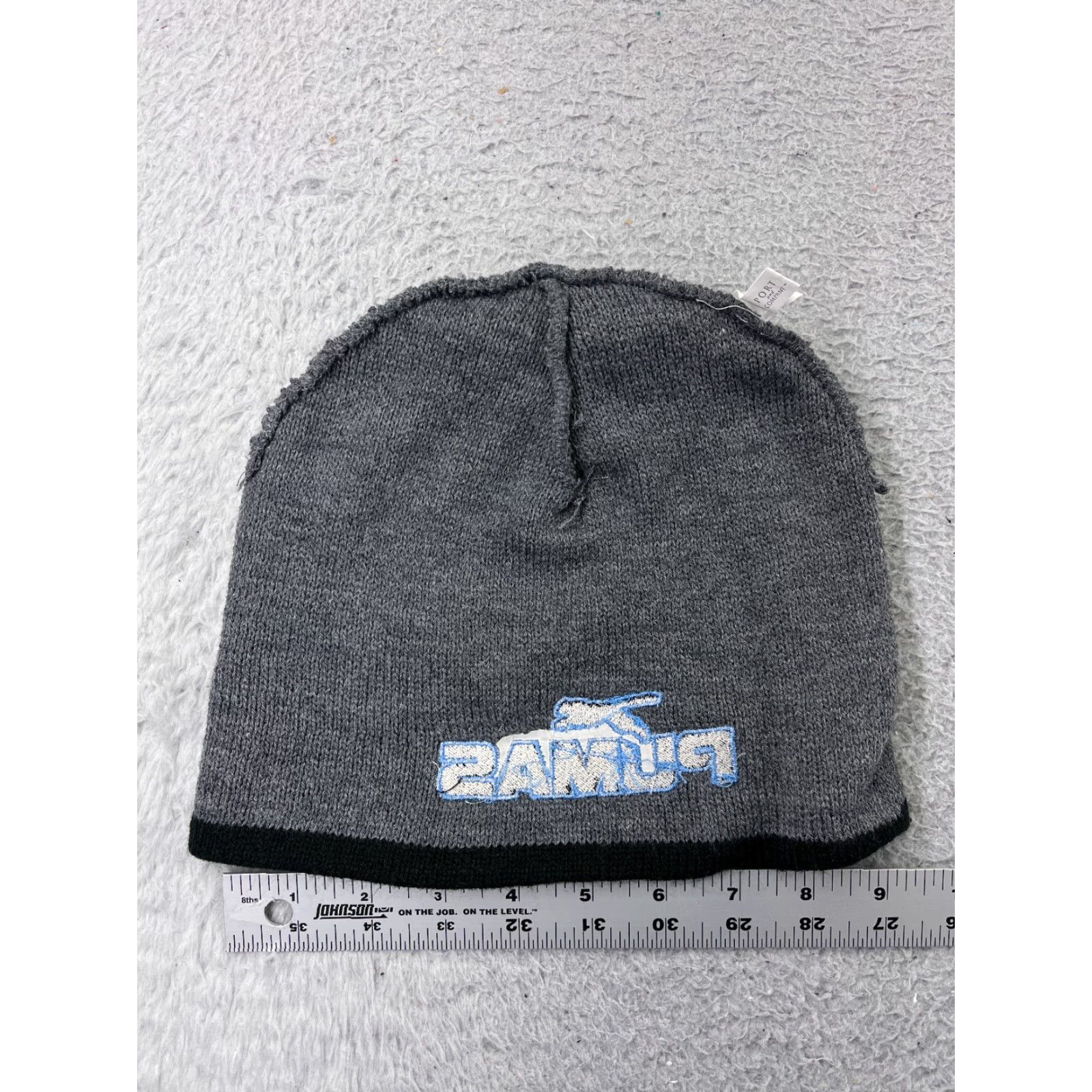 Port & Company Port & Co. Beanie Adult One Size Gray Knit Embroidered 100% Acrylic Pumas Size ONE SIZE - 4 Thumbnail