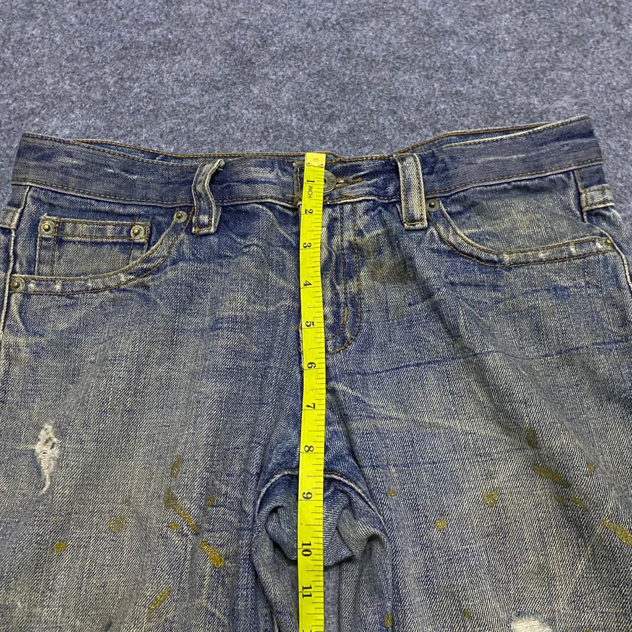 Japanese Brand 💥Flare💥Vintage Agate Label Punk Distressed Denim Size 32" / US 10 / IT 46 - 5 Thumbnail