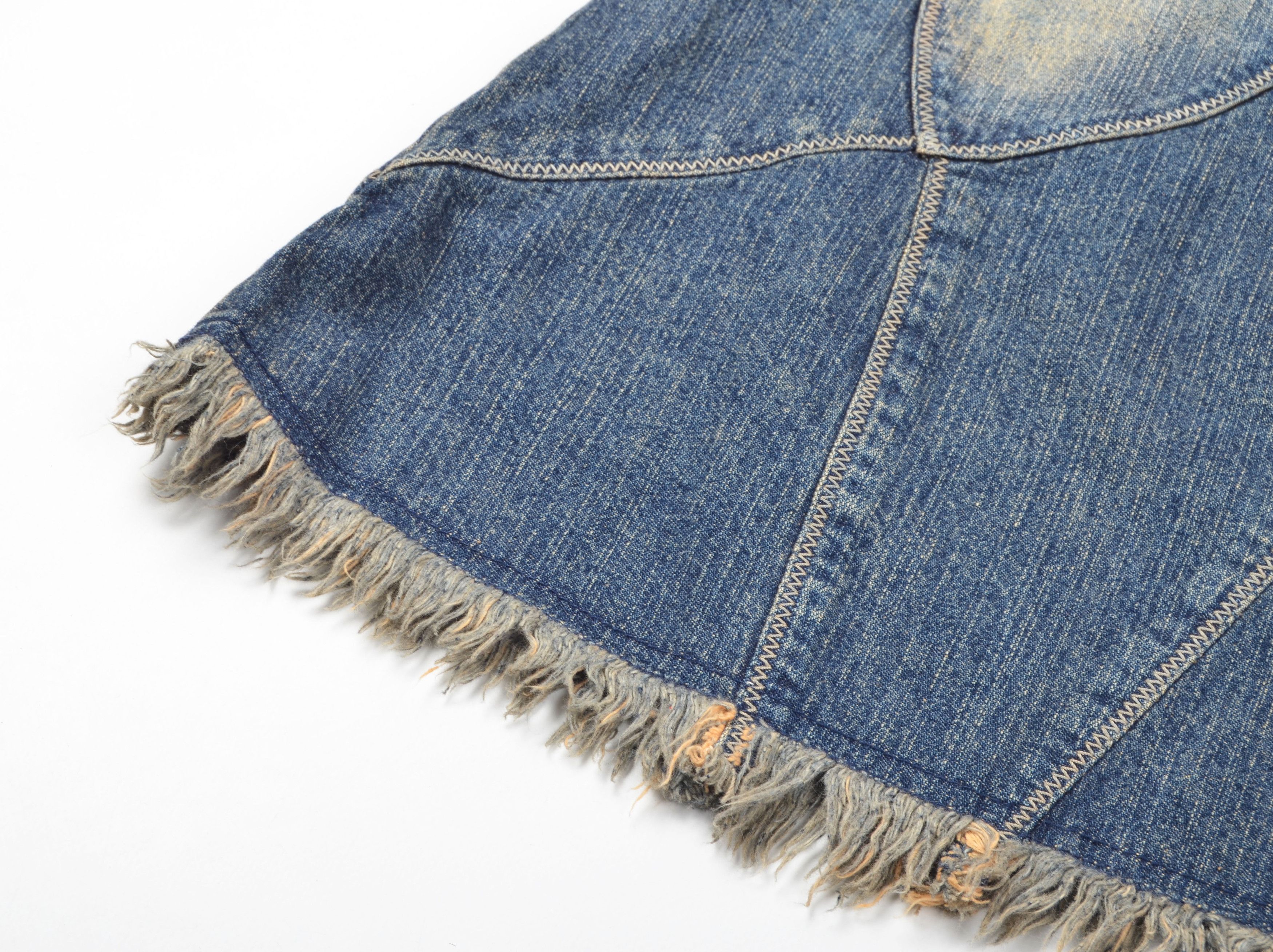 Vintage Vintage Per Una Y2K Grunge Denim Mini Skirt Size 28" / US 6 / IT 42 - 4 Thumbnail