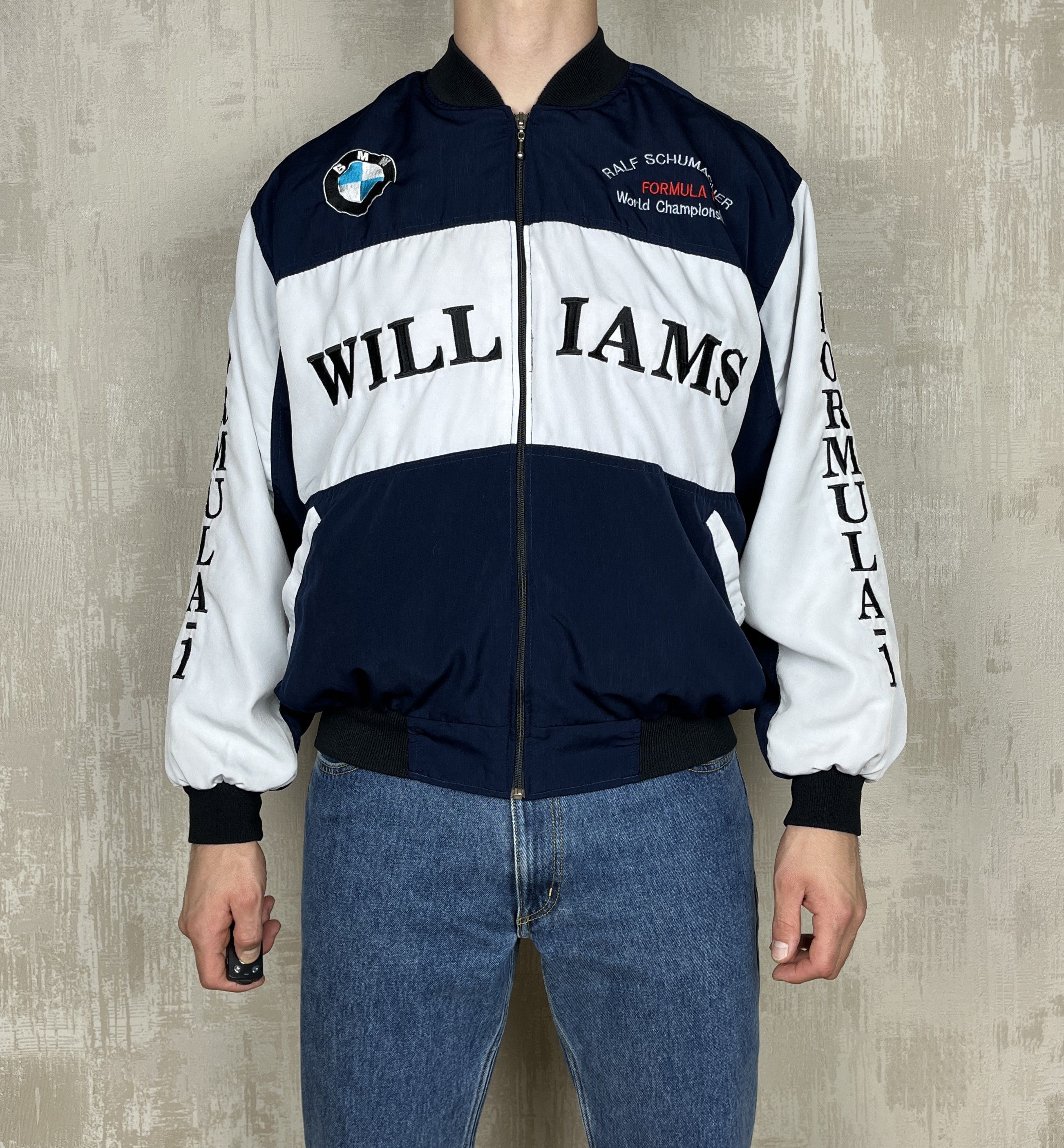 BMW × Vintage BMW Williams F1 Team Raf Schumacher Racing Bomber Jacket Size US L / EU 52-54 / 3 - 3 Thumbnail
