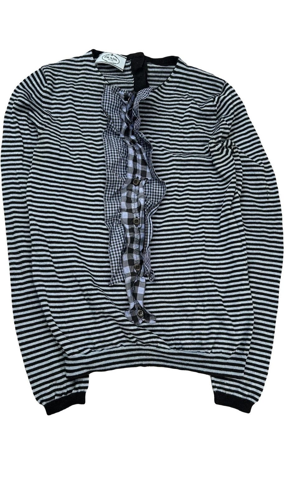 Prada Woollen Jumper with Ruffle Appliqué Size XS / US 0-2 / IT 36-38 - 1 Thumbnail