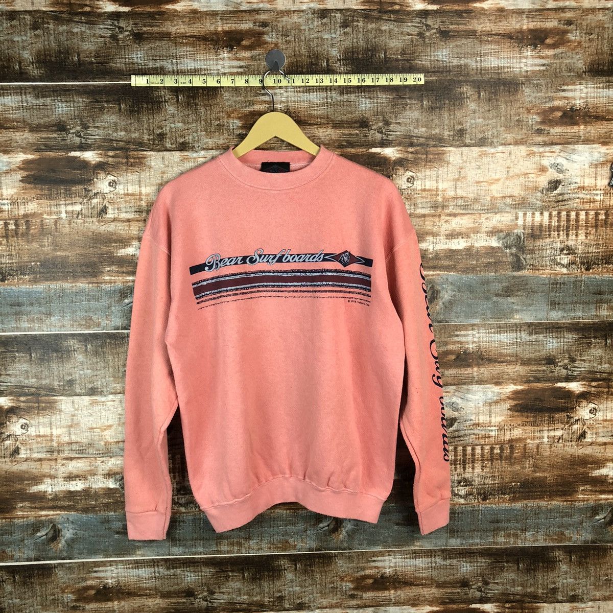 Japanese Brand × Vintage Vintage Sweatshirt Bear Surf Boards Pink #978 Size US M / EU 48-50 / 2 - 1 Thumbnail