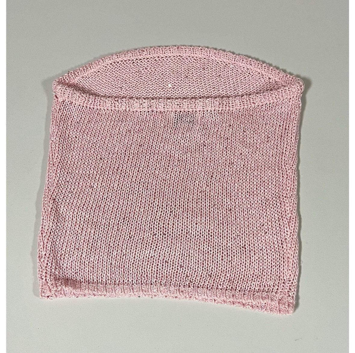 Japanese Brand Pink Pastel Sequin Knit Tube Top Shirt Blouse Tee Size XS 🎀 Size XS / US 0-2 / IT 36-38 - 3 Thumbnail