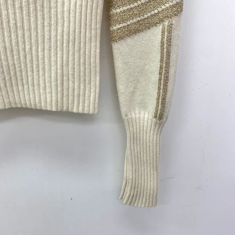 Dior Dior Color-blocked five-pointed letter inlaid wool long-sl Size XS / US 0-2 / IT 36-38 - 4 Thumbnail