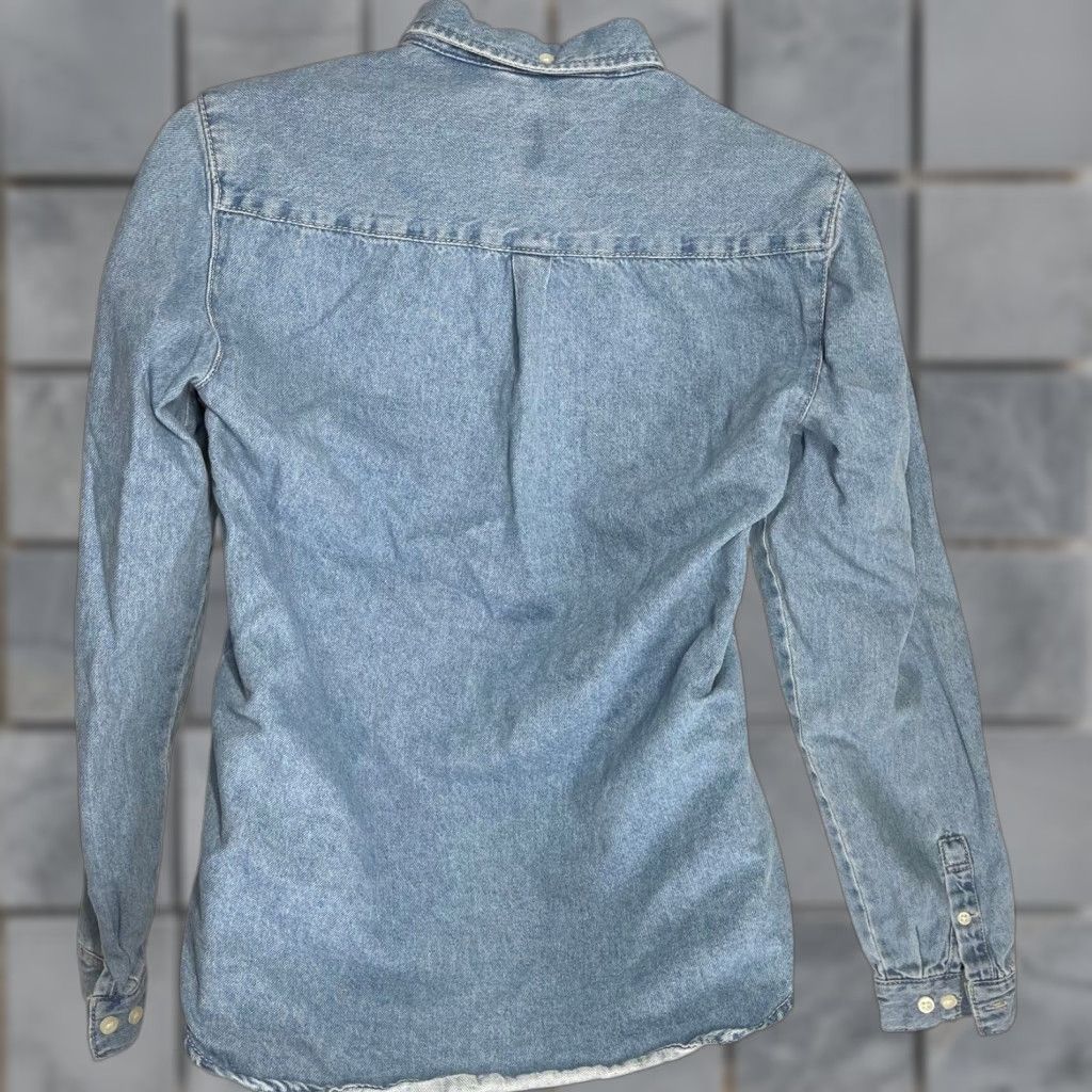 Zara ZARA Button-Up Shirt Mens S Blue Cotton Long Sleeve Button-Down Collar Minimalist Y2K Retro Pockets Casual Business Travel Size US S / EU 44-46 / 1 - 1 Thumbnail