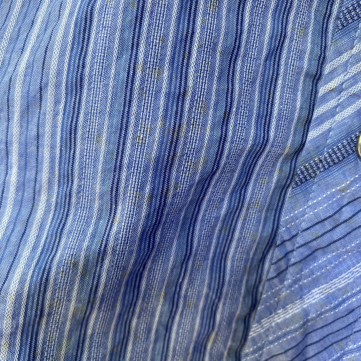 Vintage SHINS AMERICAN Blue Striped Western Shirt Size US L / EU 52-54 / 3 - 4 Thumbnail