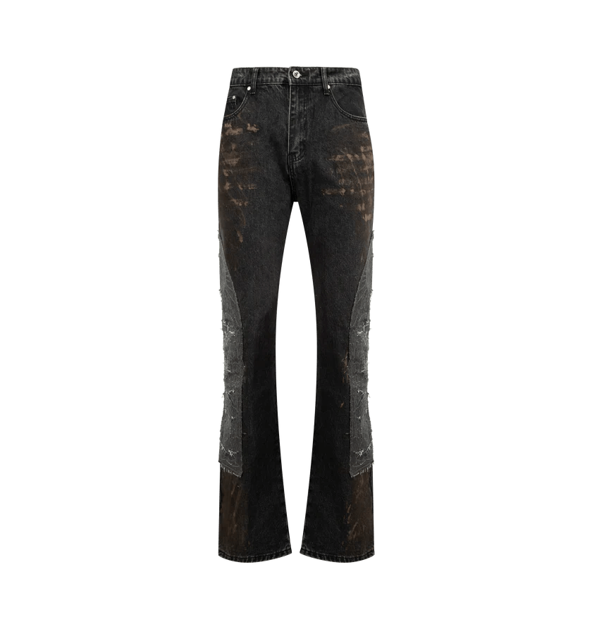 Who Decides War o1h1sh11225 Mechanic Denim Jean in Black/Grey Size US 30 / EU 46 - 1 Thumbnail