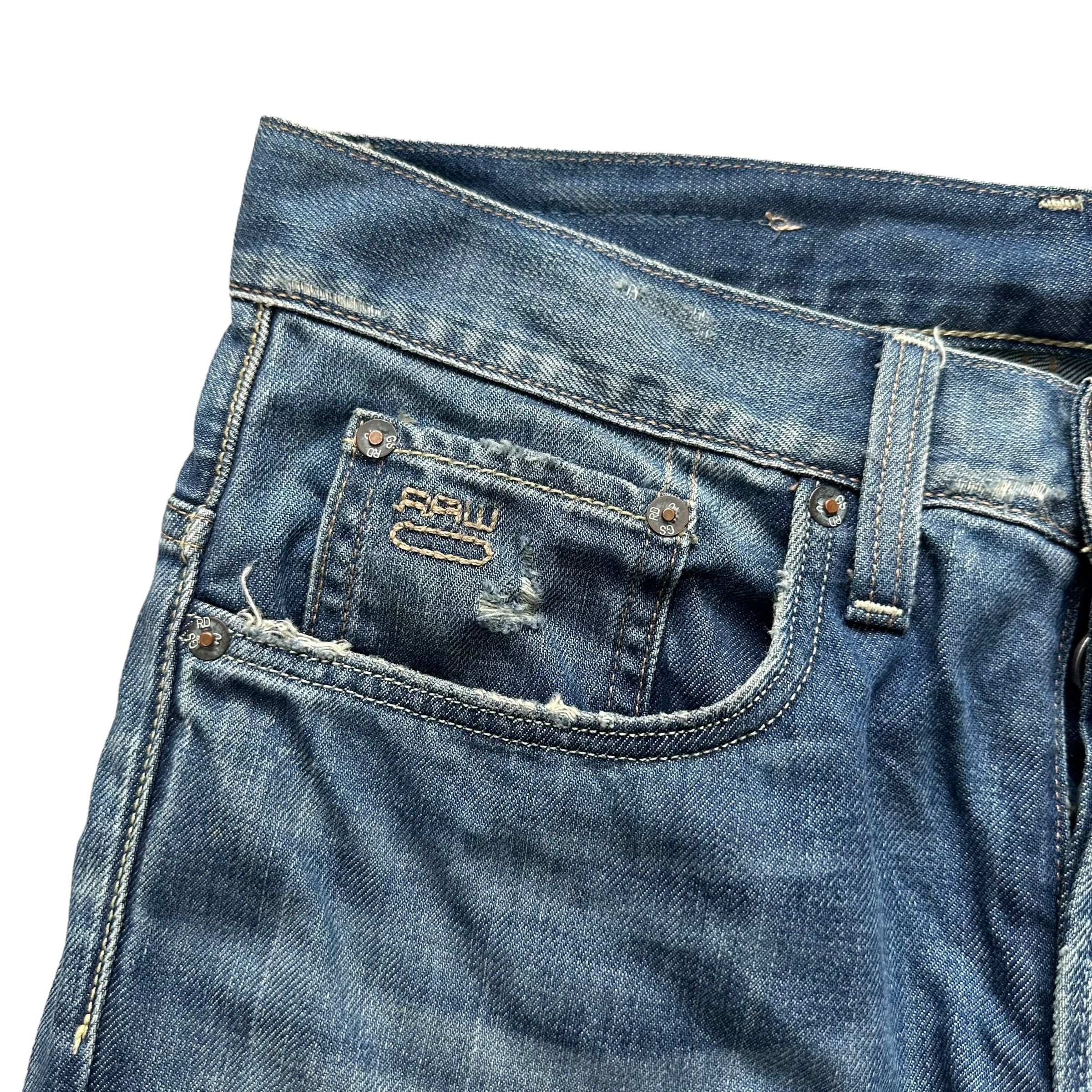 G-Star 3301 by G Star Raw Fly Button Distressed Denim Pant #9110-57 Size US 29 - 3 Thumbnail