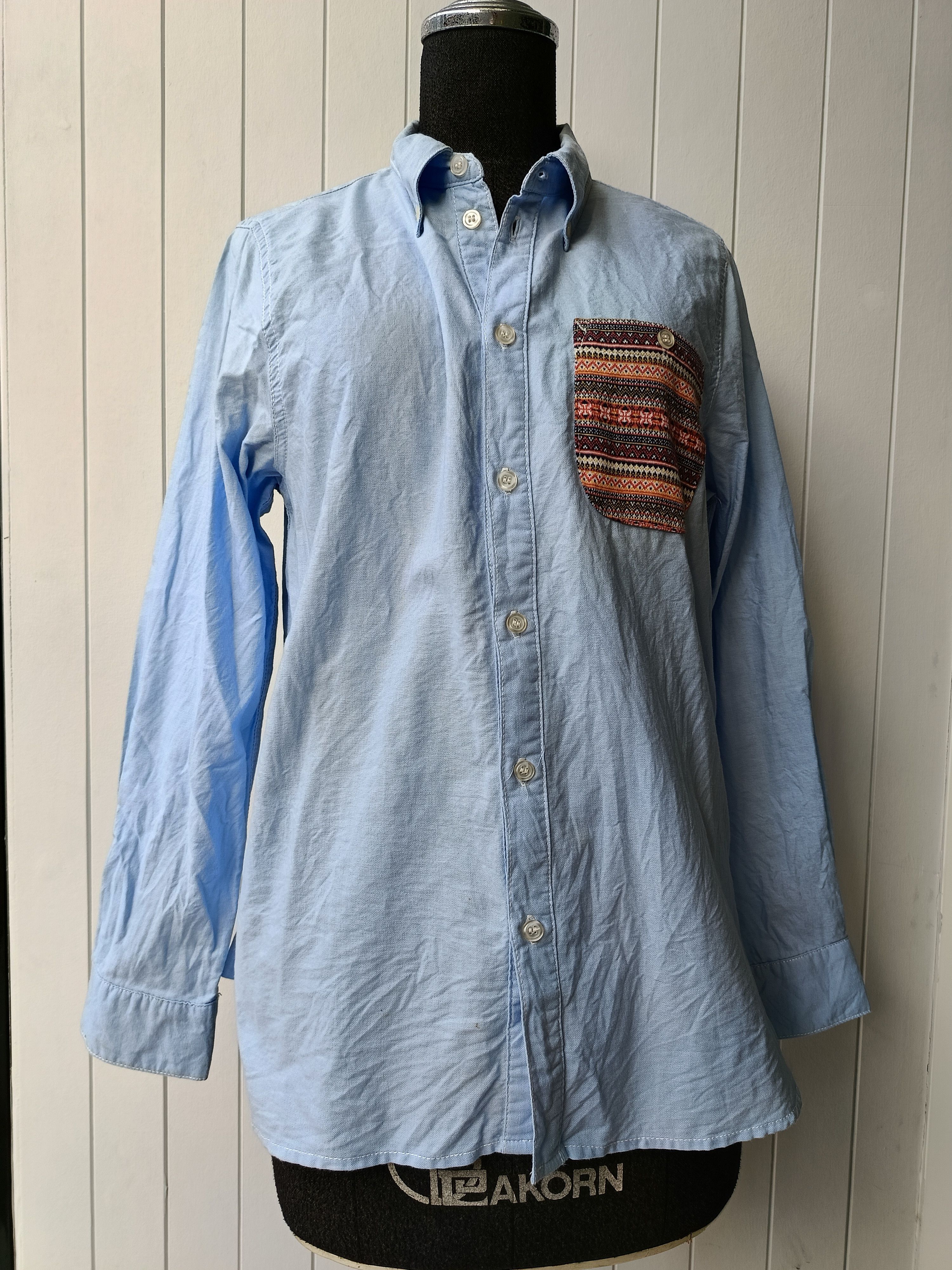 Japanese Brand 7days Sevendays Sunday blue button down native pocket shirt Size US S / EU 44-46 / 1 - 2 Thumbnail