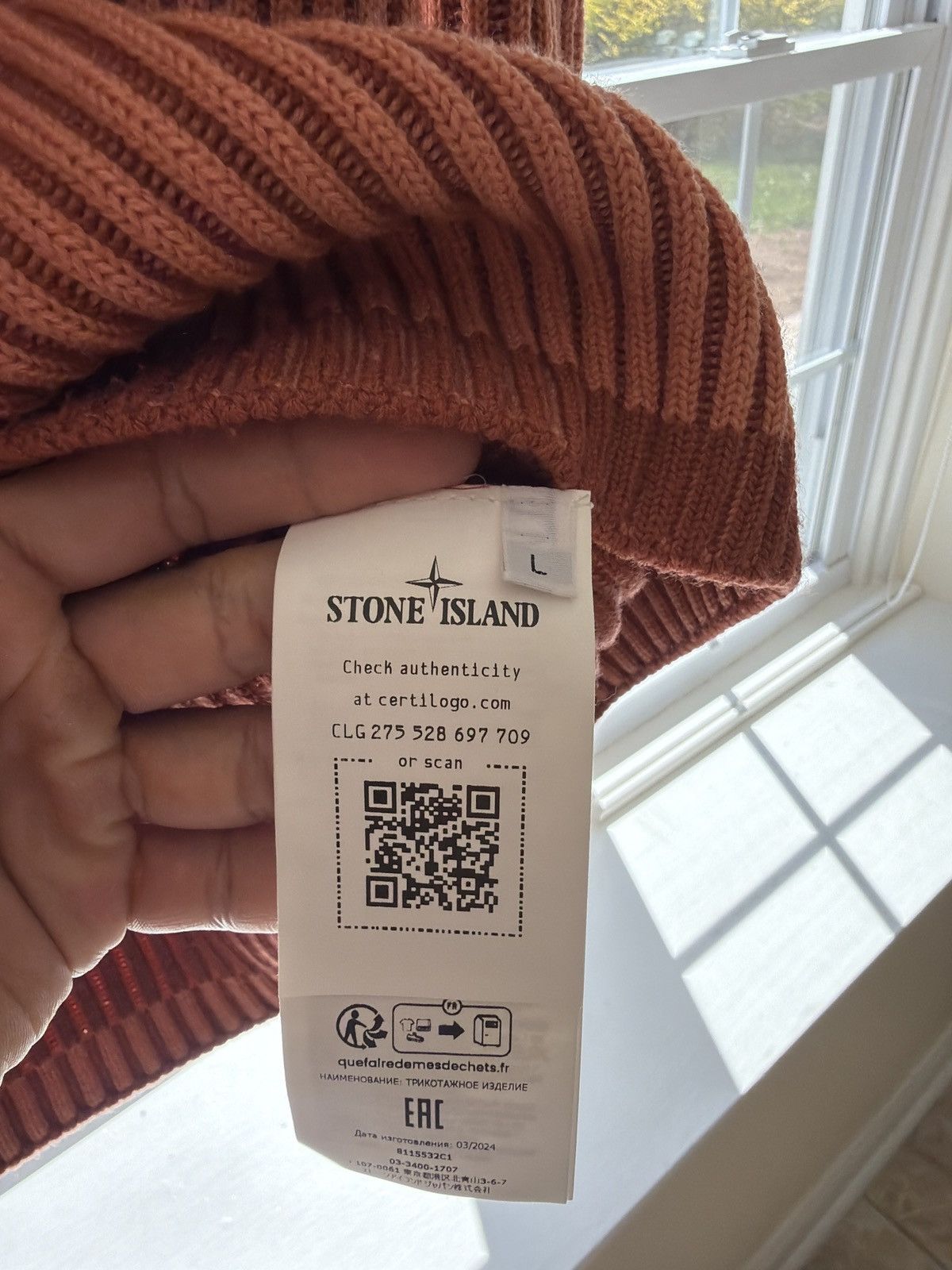 Stone Island VANISÉ FULL RIB RWS WOOL Size US L / EU 52-54 / 3 - 5 Thumbnail