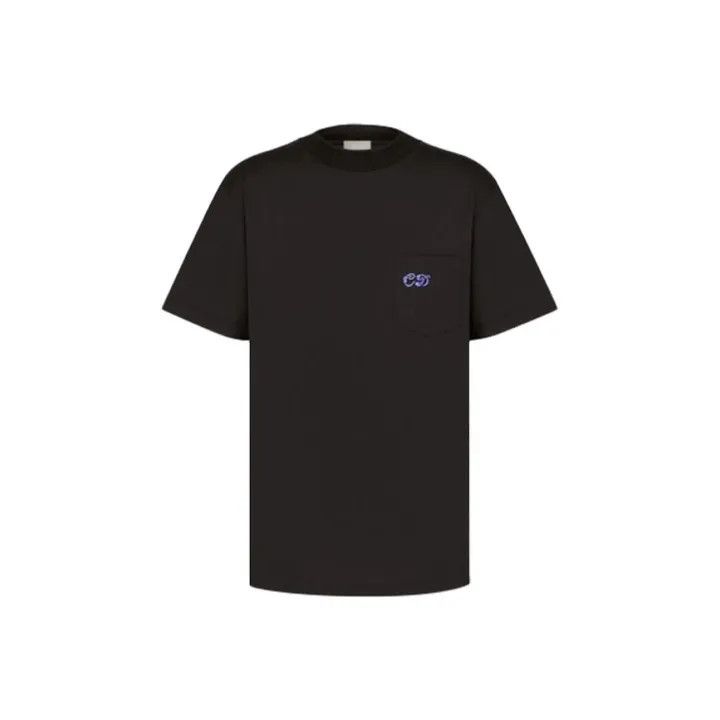 Dior Dior Black Logo Embroidered Short Sleeve T-Shirt 0079 Size US S / EU 44-46 / 1 - 1 Thumbnail