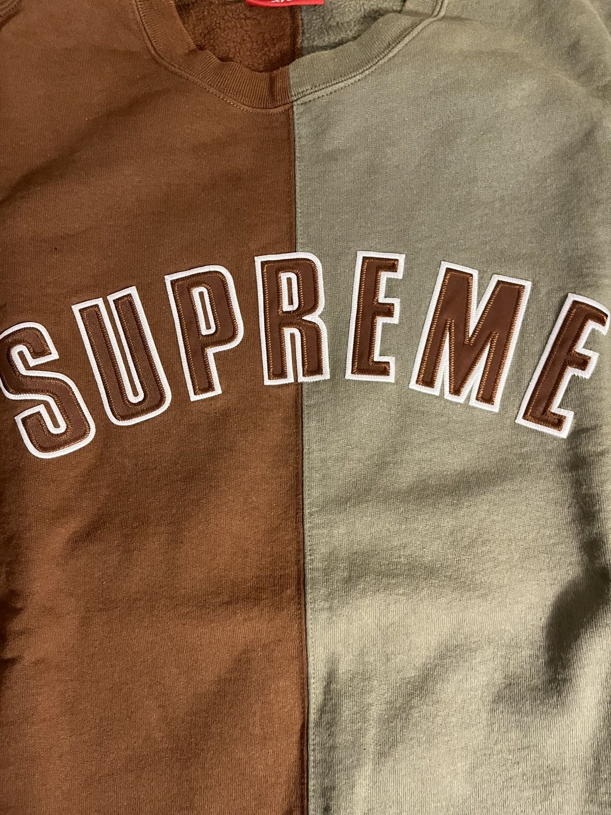 Supreme Supreme split crewneck olive brown Size US XL / EU 56 / 4 - 2 Thumbnail