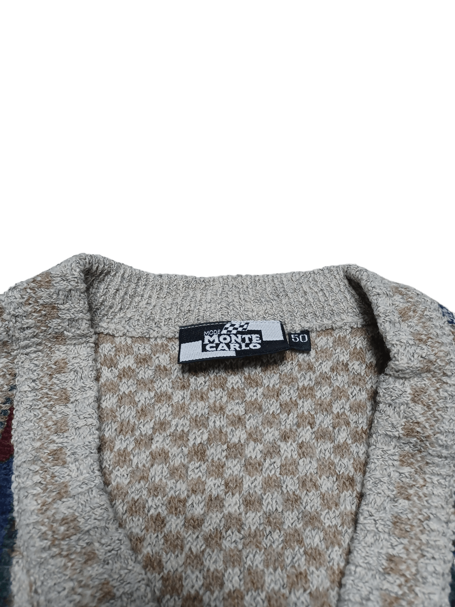 Other VINTAGE MONTE CARLO MADE IN ITALY 90S V-NECK WOOL SWEATER Size US M / EU 48-50 / 2 - 3 Thumbnail