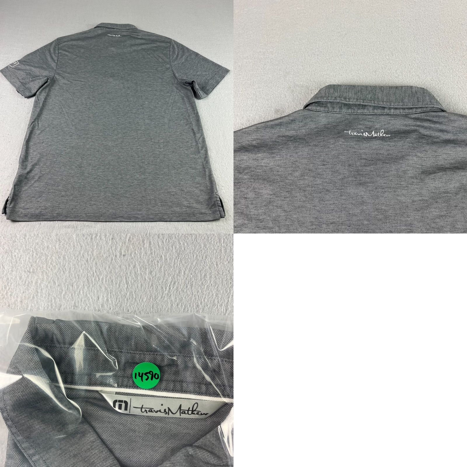 TravisMathew Travis Mathew Polo Shirt Mens L Gray Cotton Blend Polyester Stretch Golf Performance Casual Shirt Size US L / EU 52-54 / 3 - 8 Thumbnail