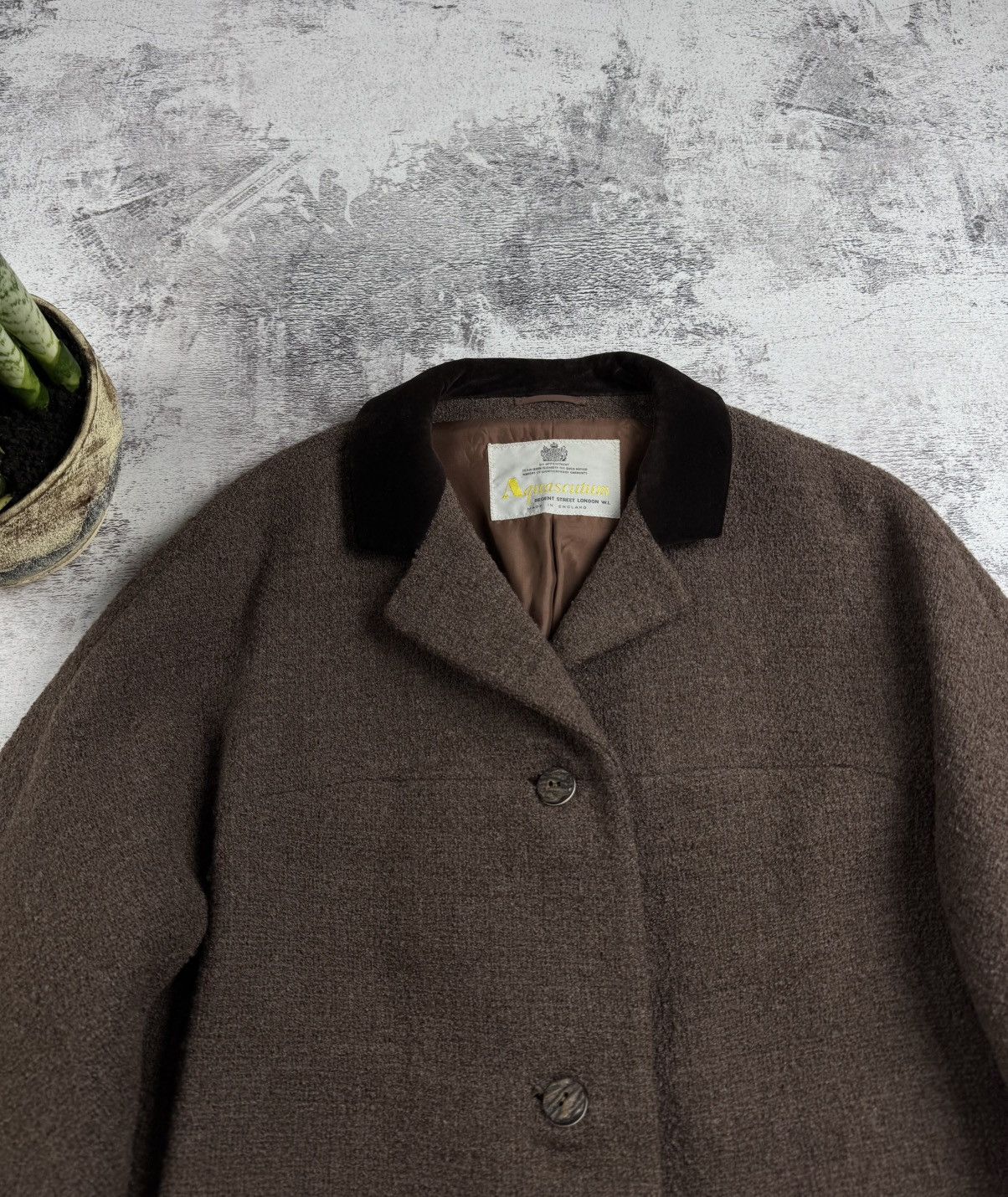 Aquascutum Aquascutum 90s Vintage UK 18 Tweed Brown England Wool Button Trench Trench Coat Size XL / US 12-14 / IT 48-50 - 6 Thumbnail