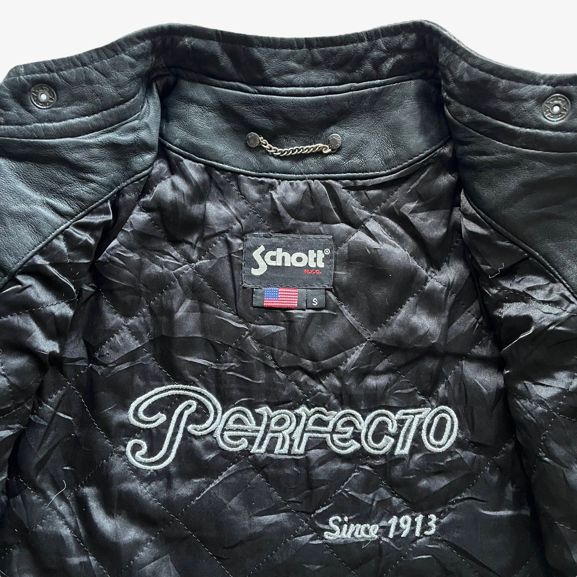 Schott Vintage 90s Women's Schott Perfecto Leather Biker Jacket Size S / US 4 / IT 40 - 2 Thumbnail