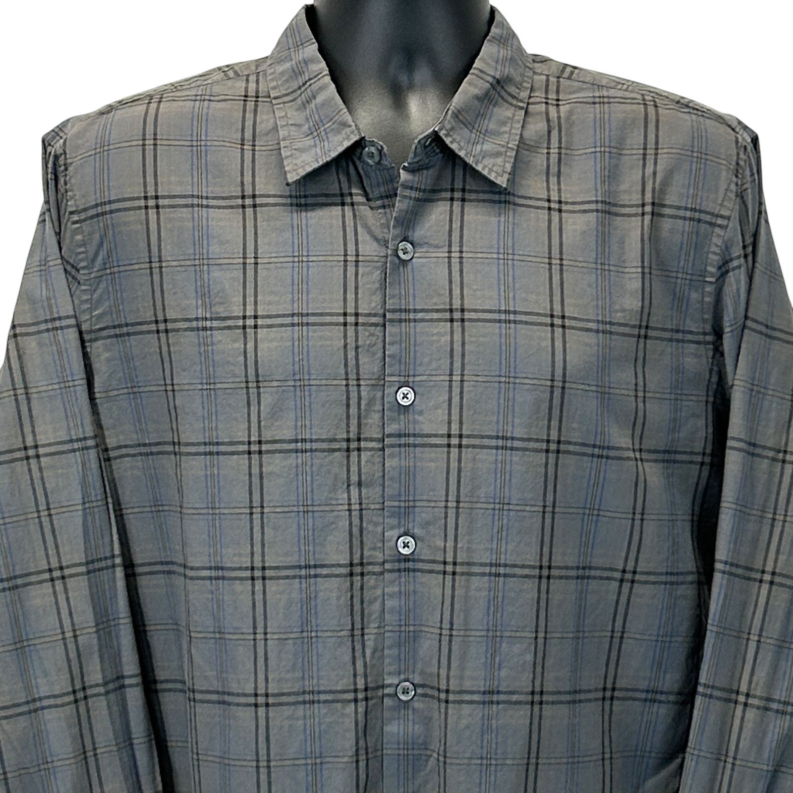 John Varvatos John Varvatos USA Plaid Button Front Shirt Gray L Large Size US L / EU 52-54 / 3 - 1 Thumbnail
