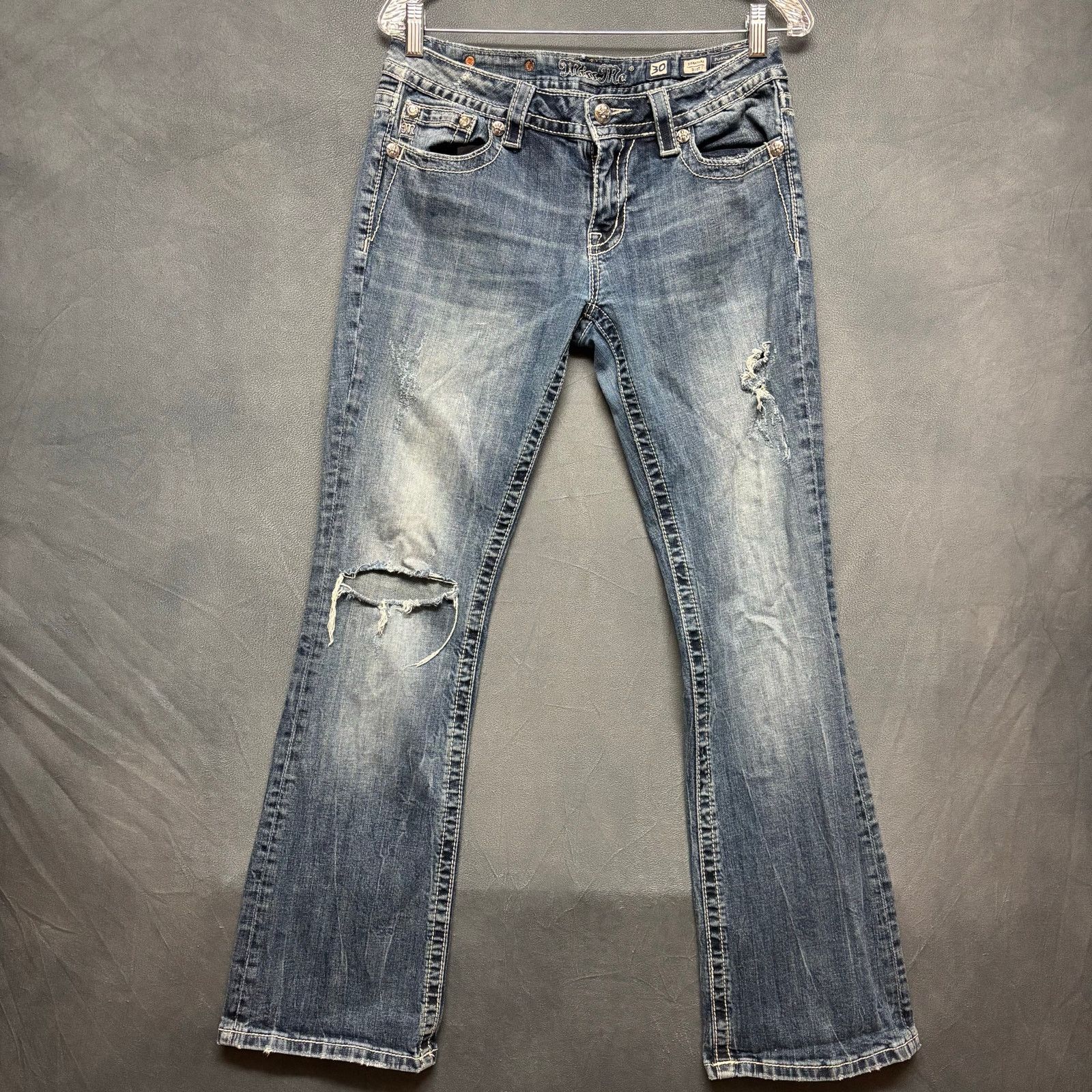 Miss Me Miss Me Studded Embellished Jeans Distress Signature Bootcut Size 30" / US 8 / IT 44 - 7 Thumbnail