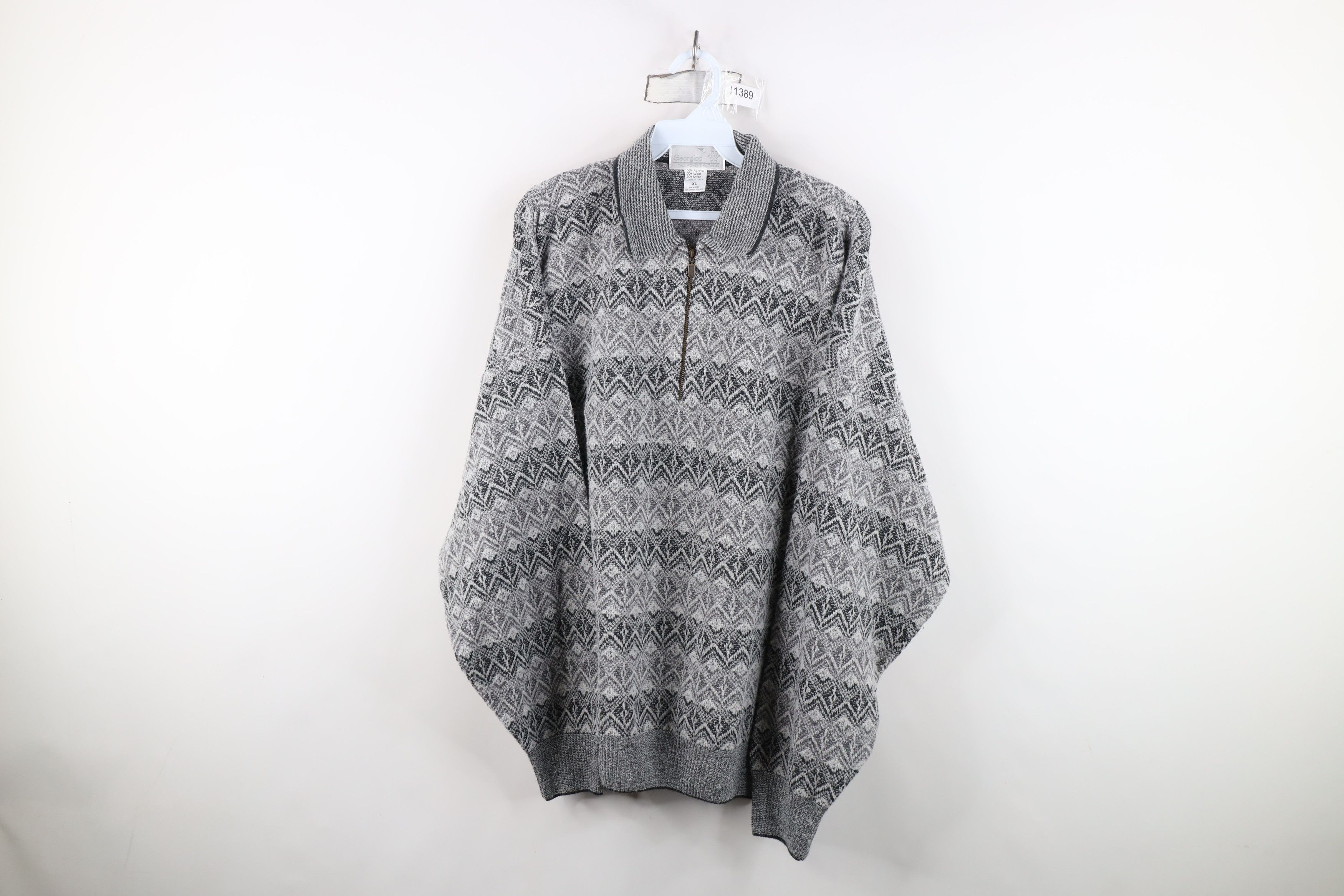 Vintage Vintage 90s Streetwear Wool Blend Knit Collared Sweater Size XL / US 12-14 / IT 48-50 - 1 Thumbnail