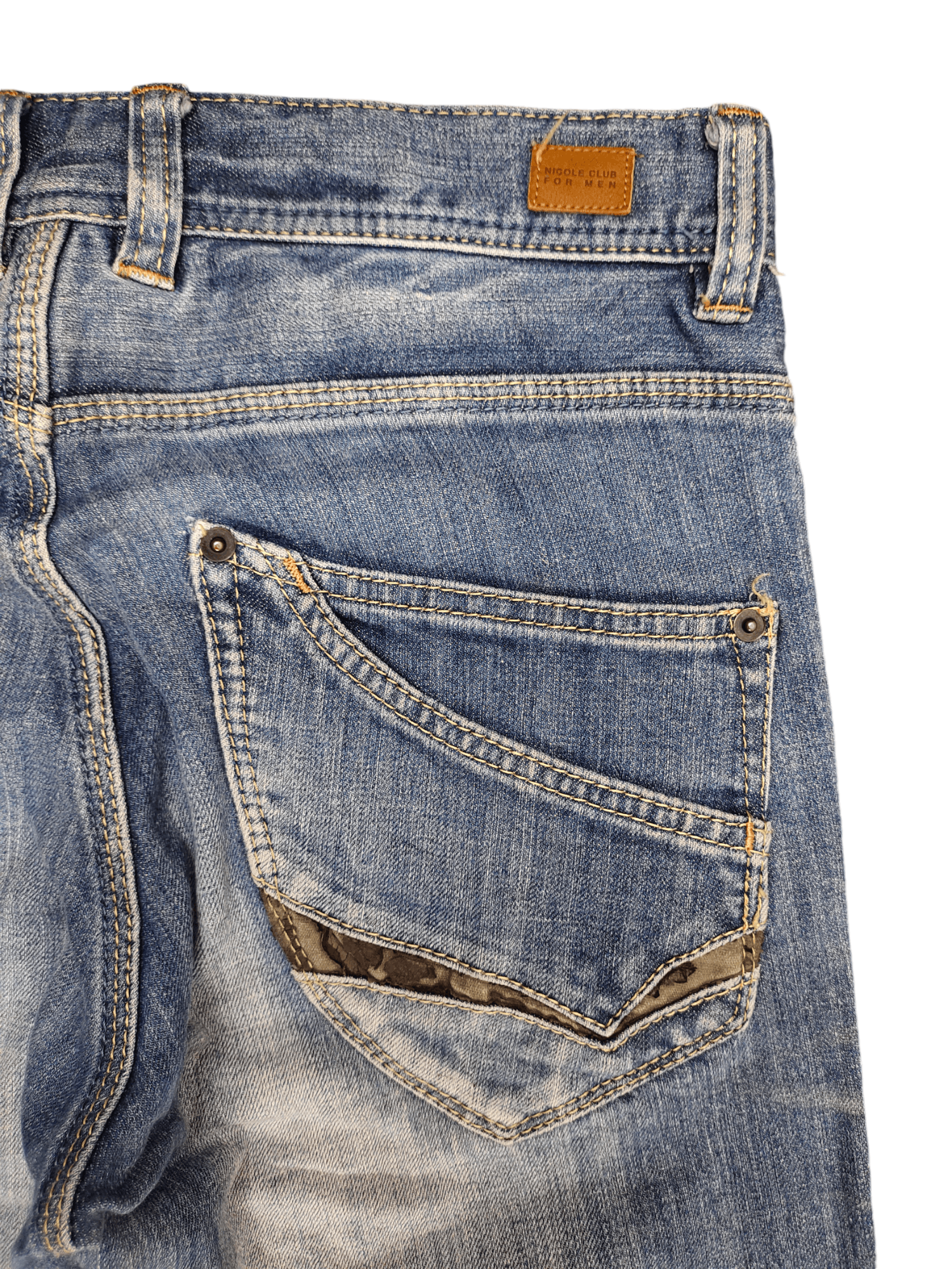 Nicole Club 2000s Nicole Club Spiral Cut Clawmark Faded Denim Jeans Size US 30 / EU 46 - 14 Thumbnail