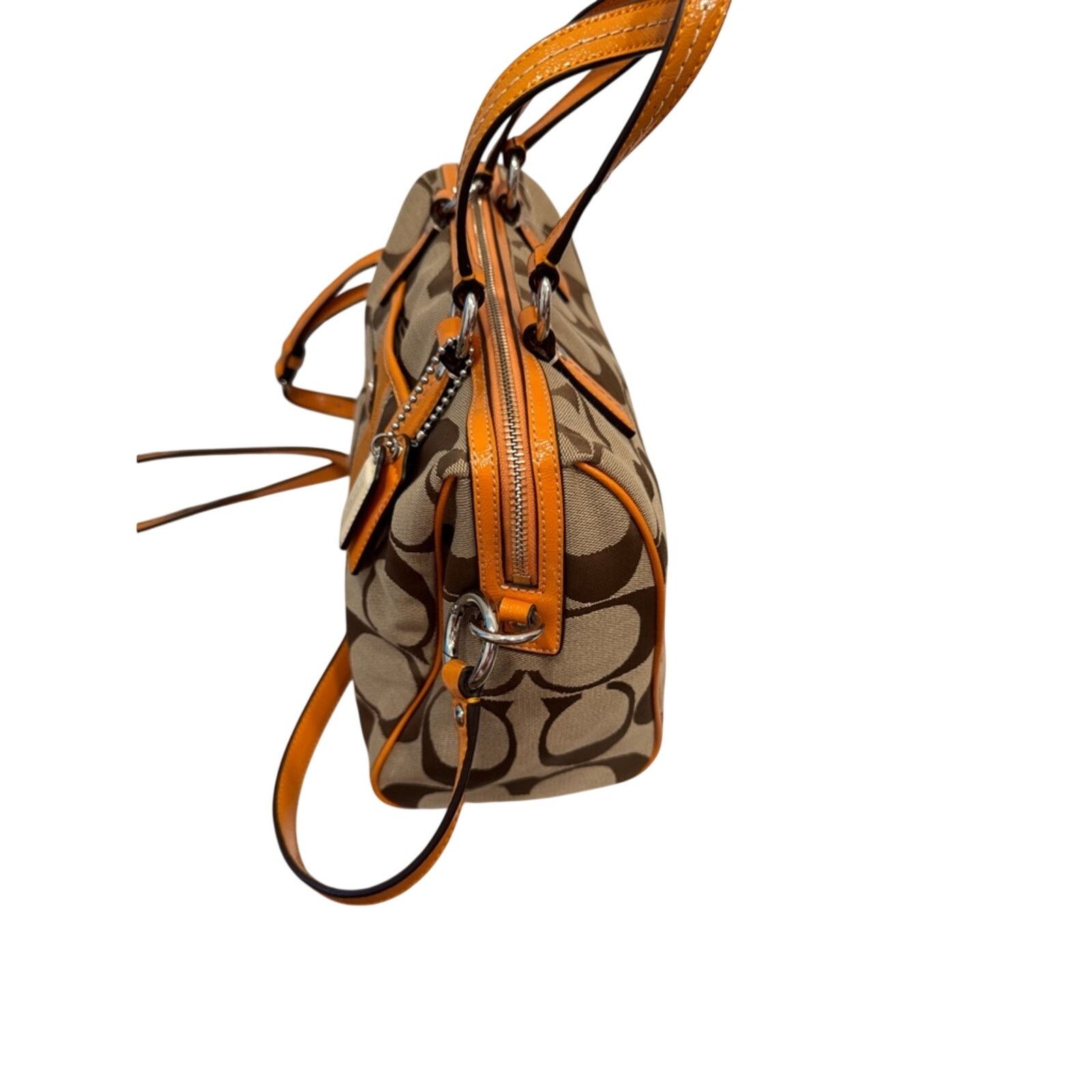 Coach 🍊 PRISTINE NWOT Coach Signature Stripe Satchel — Orange Size ONE SIZE - 2 Thumbnail
