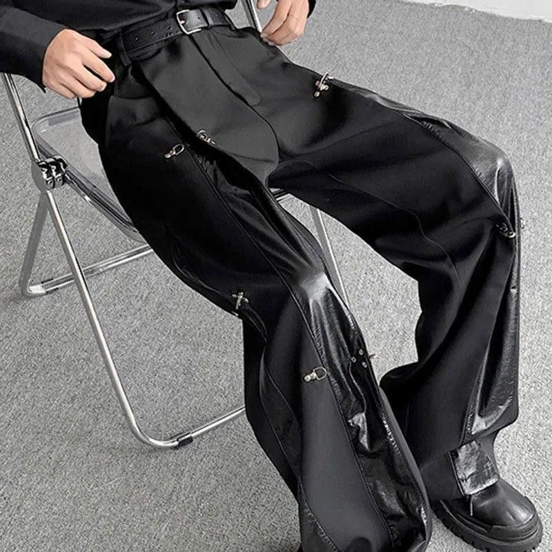 Other Avant garde retro buckle pu leather mix pleated pants Size US 29 - 5 Thumbnail