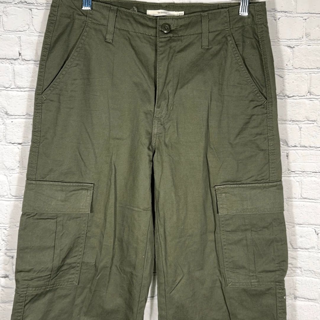 Levi's VINTAGE Levi's 94 Baggy Cargo Pants Women's 27 Olive Green Wide-Leg Skater Size 27" / US 4 / IT 40 - 3 Thumbnail