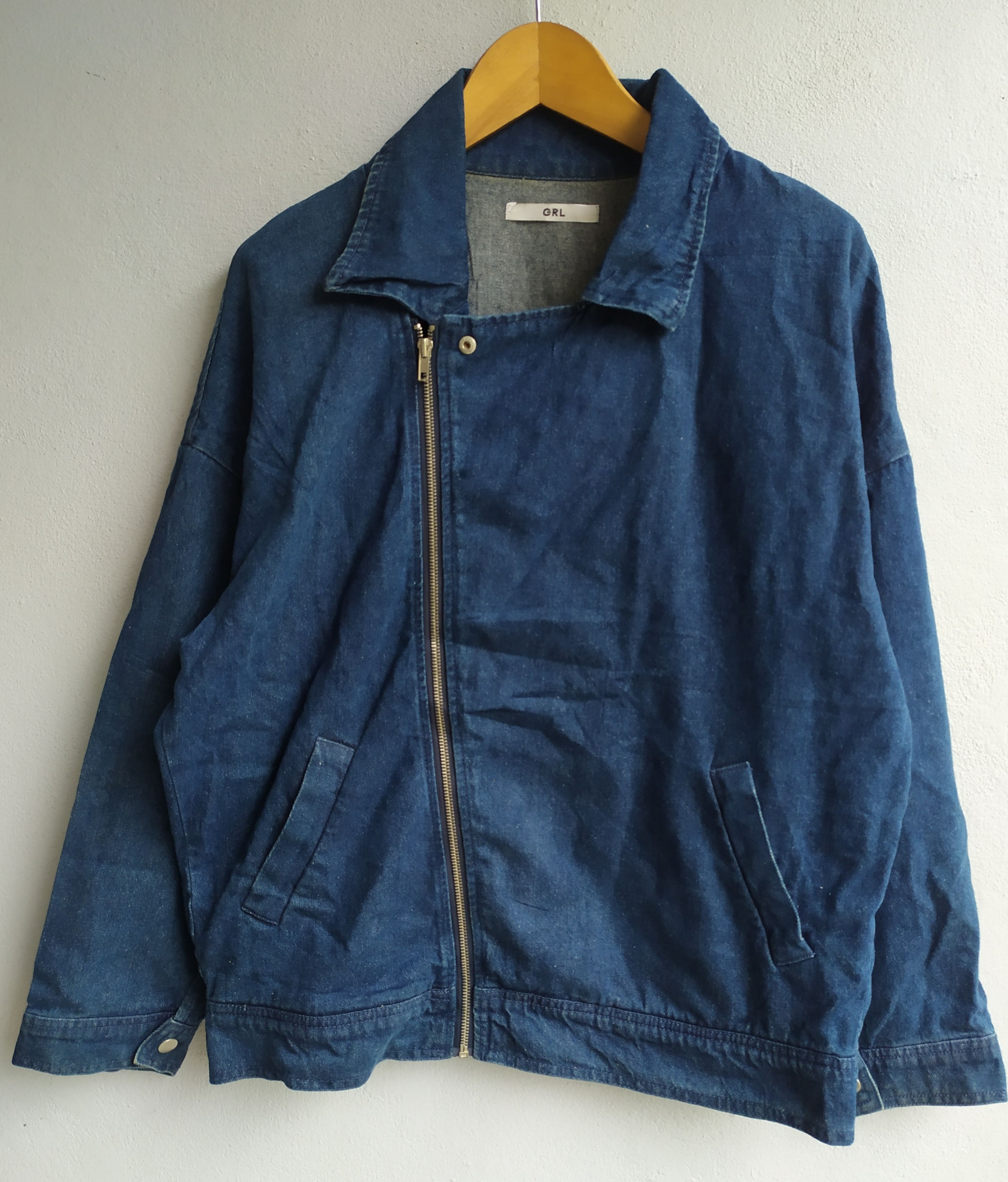 Japanese Brand Japanese GRL denime biker jacket Size US L / EU 52-54 / 3 - 1 Thumbnail