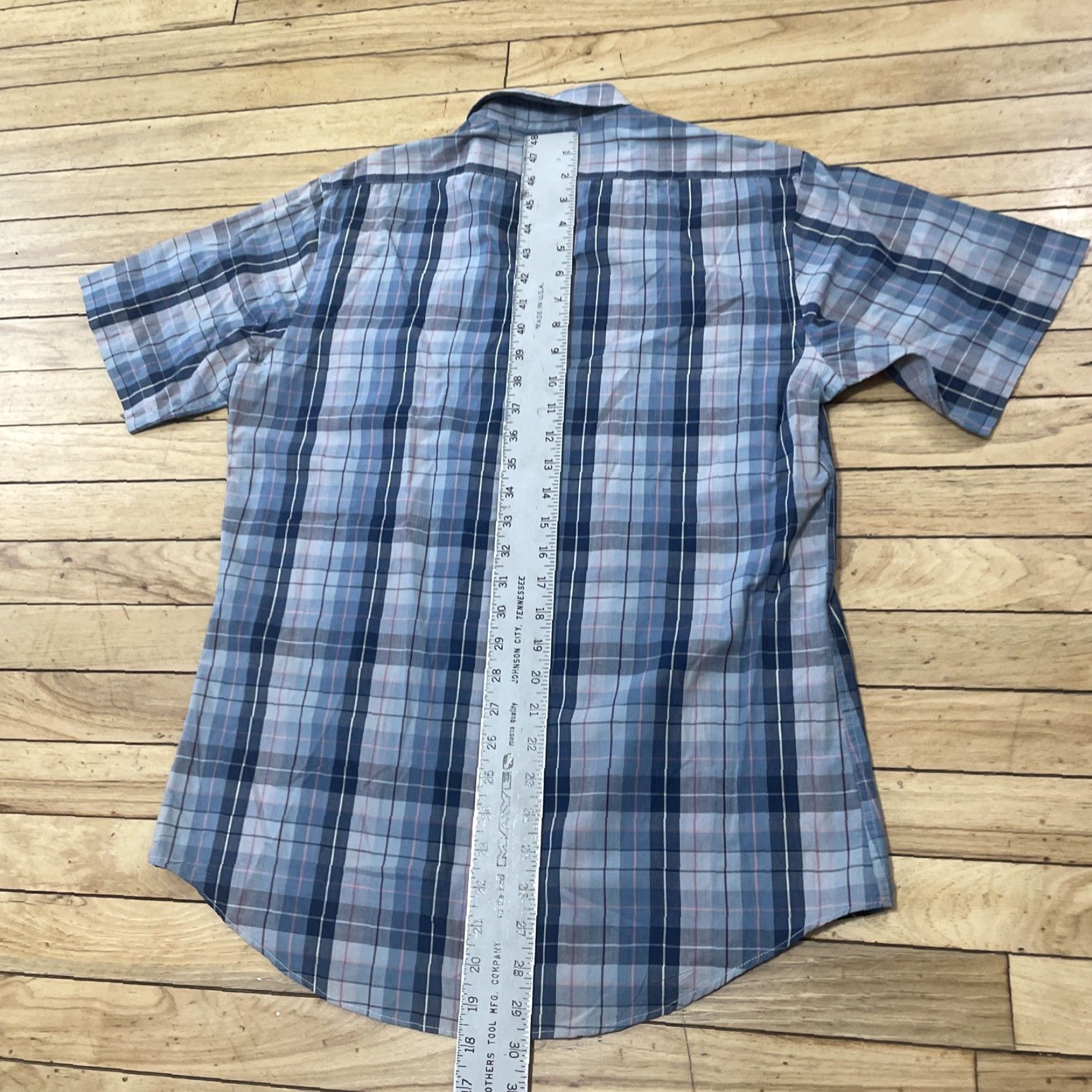 Vintage Vintage Four Winds Button Up Shirt Men M Blue Gray Plaid Short Sleeve Casual Size US M / EU 48-50 / 2 - 5 Thumbnail
