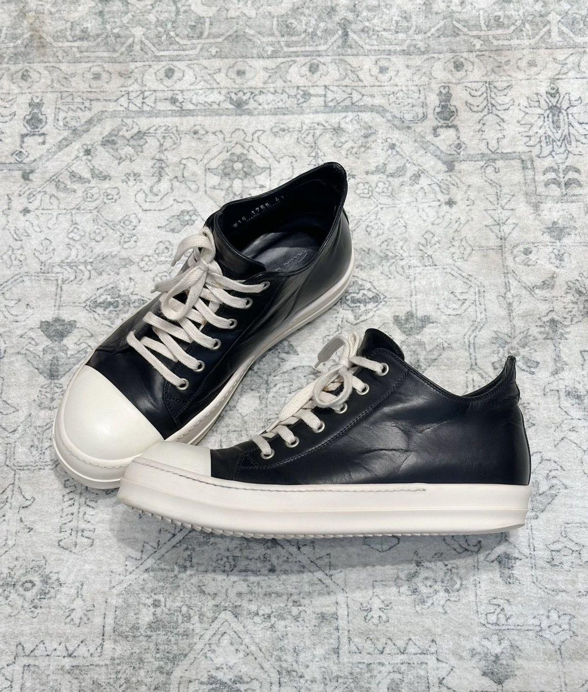 Rick Owens Rick Owens Mainline Black & White Calfskin Low-Top Converse Size US 8 / EU 41 - 5 Thumbnail