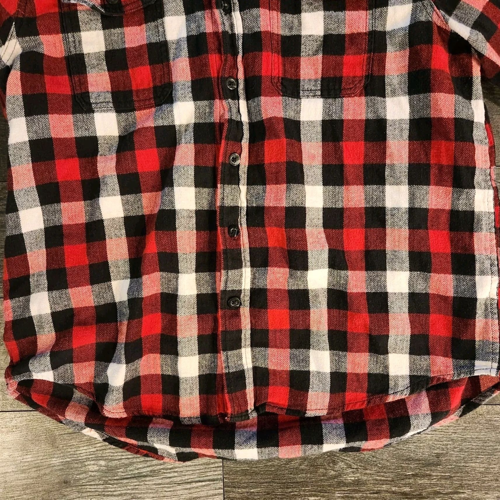 Vintage Woolrich Flannel Shirt Red White Black Long Sleeve Men's Large L Shirt Button-Up Collared Pocketed Outdoor Casual Regular Size US L / EU 52-54 / 3 - 2 Thumbnail