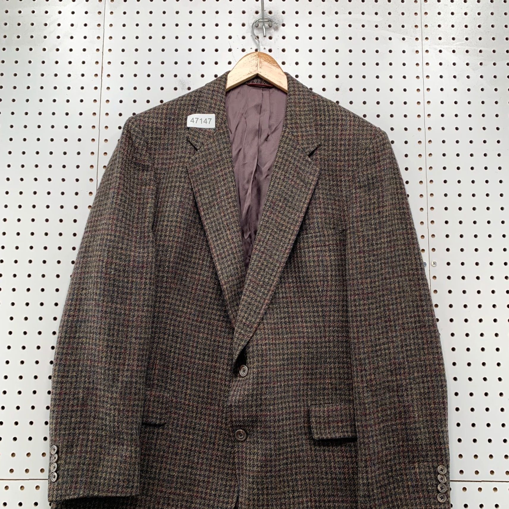 Hart Schaffner Marx Vintage Hart Schaffner Marx Blazer Mens 40 Tweed Wool Brown Houndstooth USA Jacket Blazer Mens 40 Brown Wool Tweed Houndstooth Size 40R - 5 Thumbnail