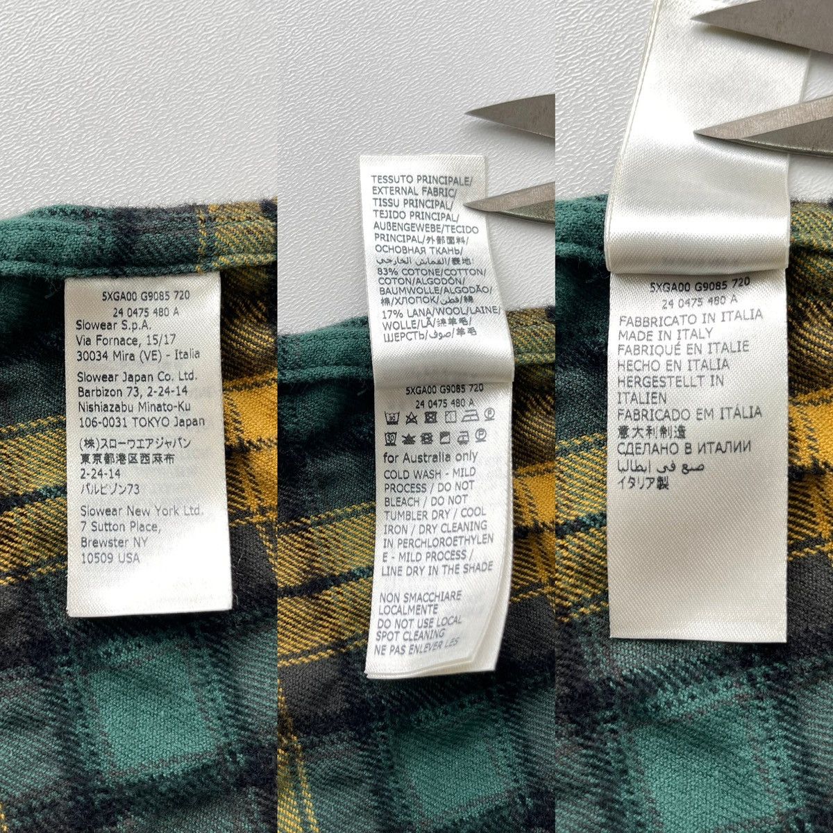Glanshirt Glanshirt Waffle Cotton/Wool Checked Shirt Yellow/Green Rare Size US M / EU 48-50 / 2 - 9 Thumbnail