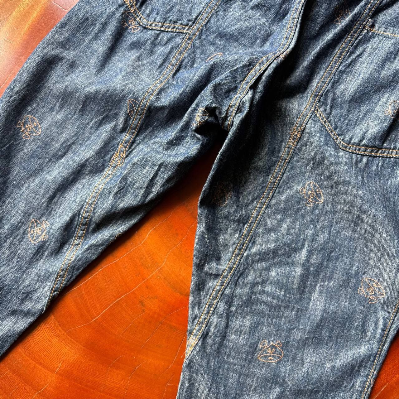 Ne-Net Ne-Net By Issey Miyake Embroidered Indigo Dye Jeans Pants Size US 30 / EU 46 - 13 Thumbnail