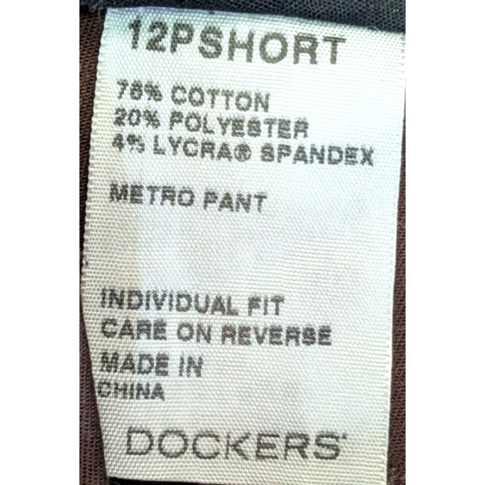 Dockers DOCKERS Pants Petite Mid Rise Ideal Fit 12P Short Brown Cotton Womens Metro Pants Size 34" / US 12 / IT 48 - 6 Thumbnail