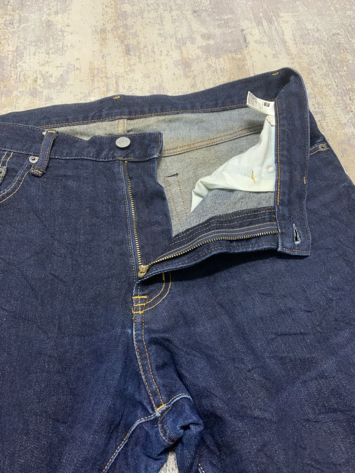 Japanese Brand GU Distressed Baggy Jeans W35x32 Size US 35 - 4 Thumbnail