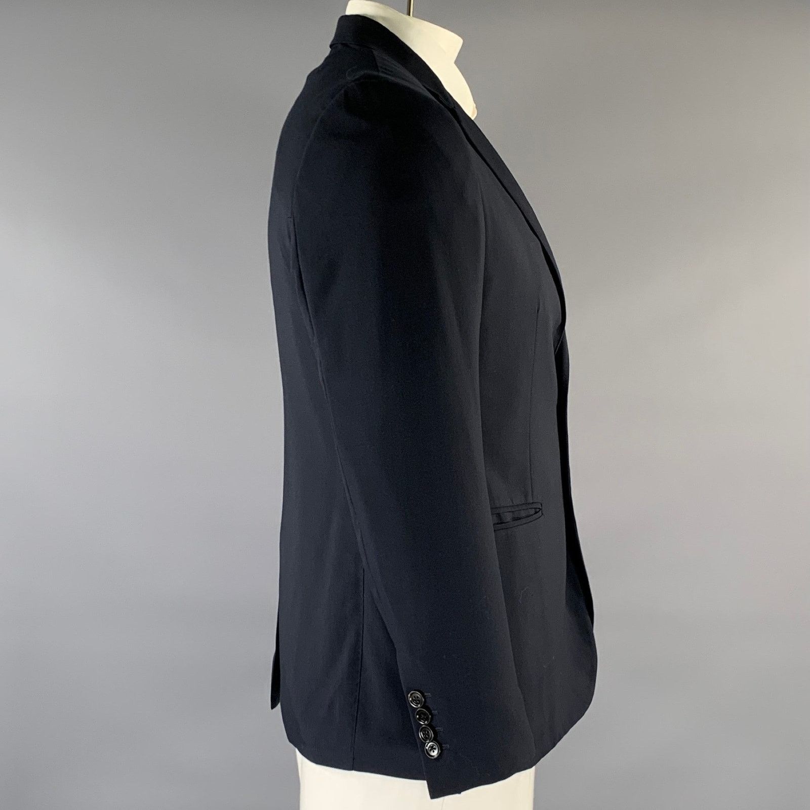 Dior DIOR Navy Cashmere Notch Lapel Sport Coat Size 42 Size 42R - 2 Thumbnail