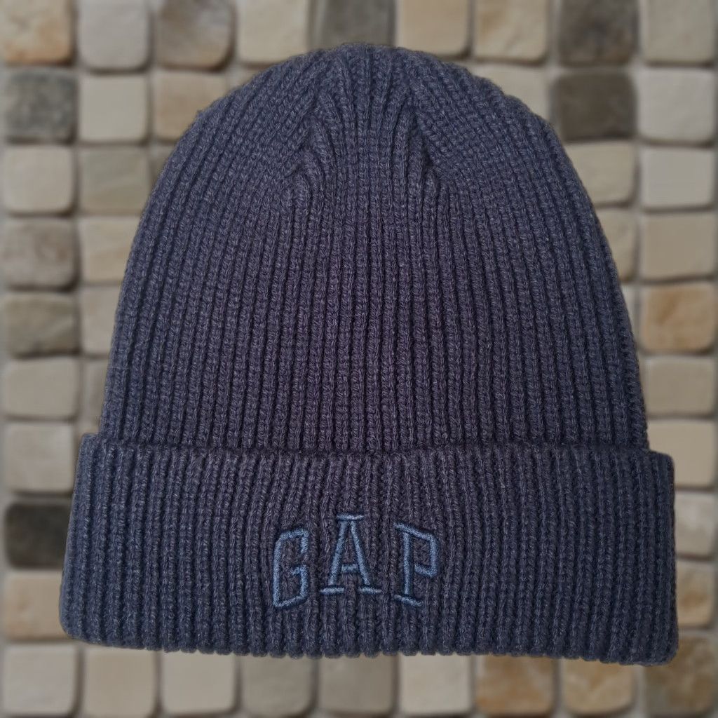 Gap GAP Hat Navy Blue Knit Beanie Acrylic Unisex Adult One Size Size ONE SIZE - 1 Thumbnail