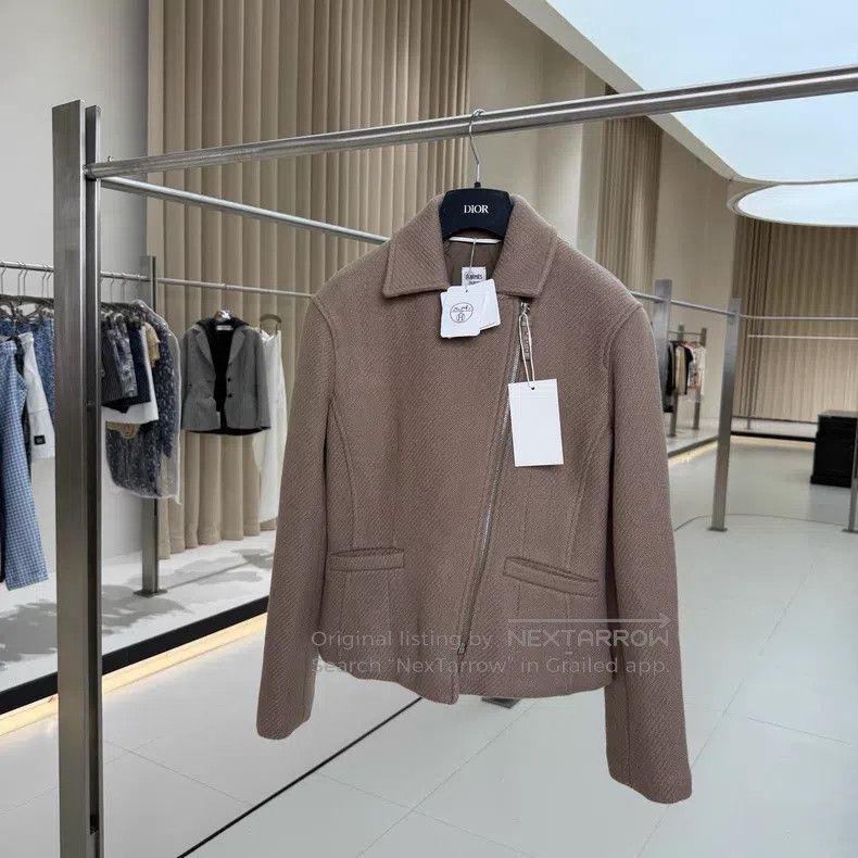 Hermes Hermes Elephant gray cashmere zippered cotton-padded jacke Size XS / US 0-2 / IT 36-38 - 1 Thumbnail