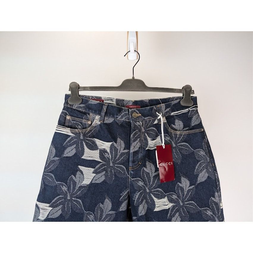 Gucci o1rshd1 Jacquard Certified Cotton Denim Bermuda Shorts Blue Size US 34 / EU 50 - 3 Thumbnail