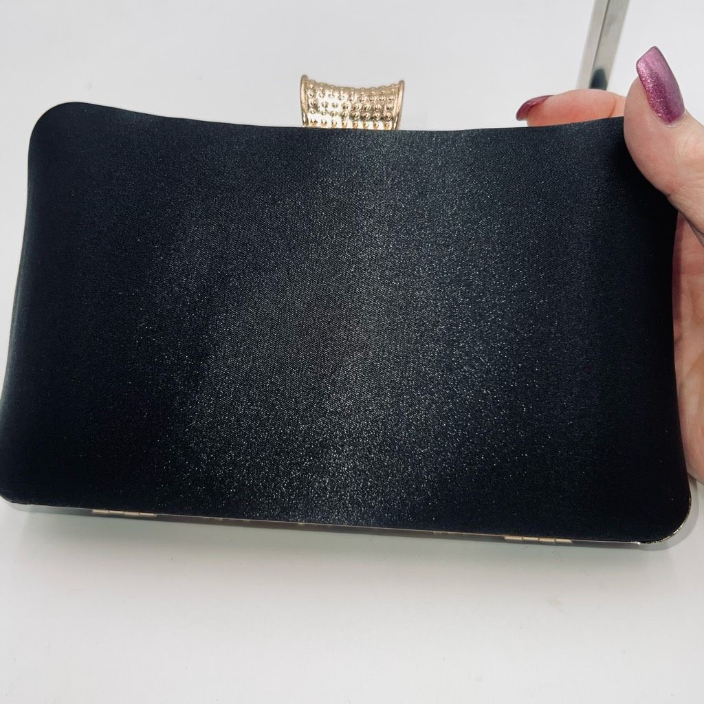 Other Jeweled, Rhinestone and Beaded Clip Lock Satin Evening Bag w Size ONE SIZE - 6 Thumbnail