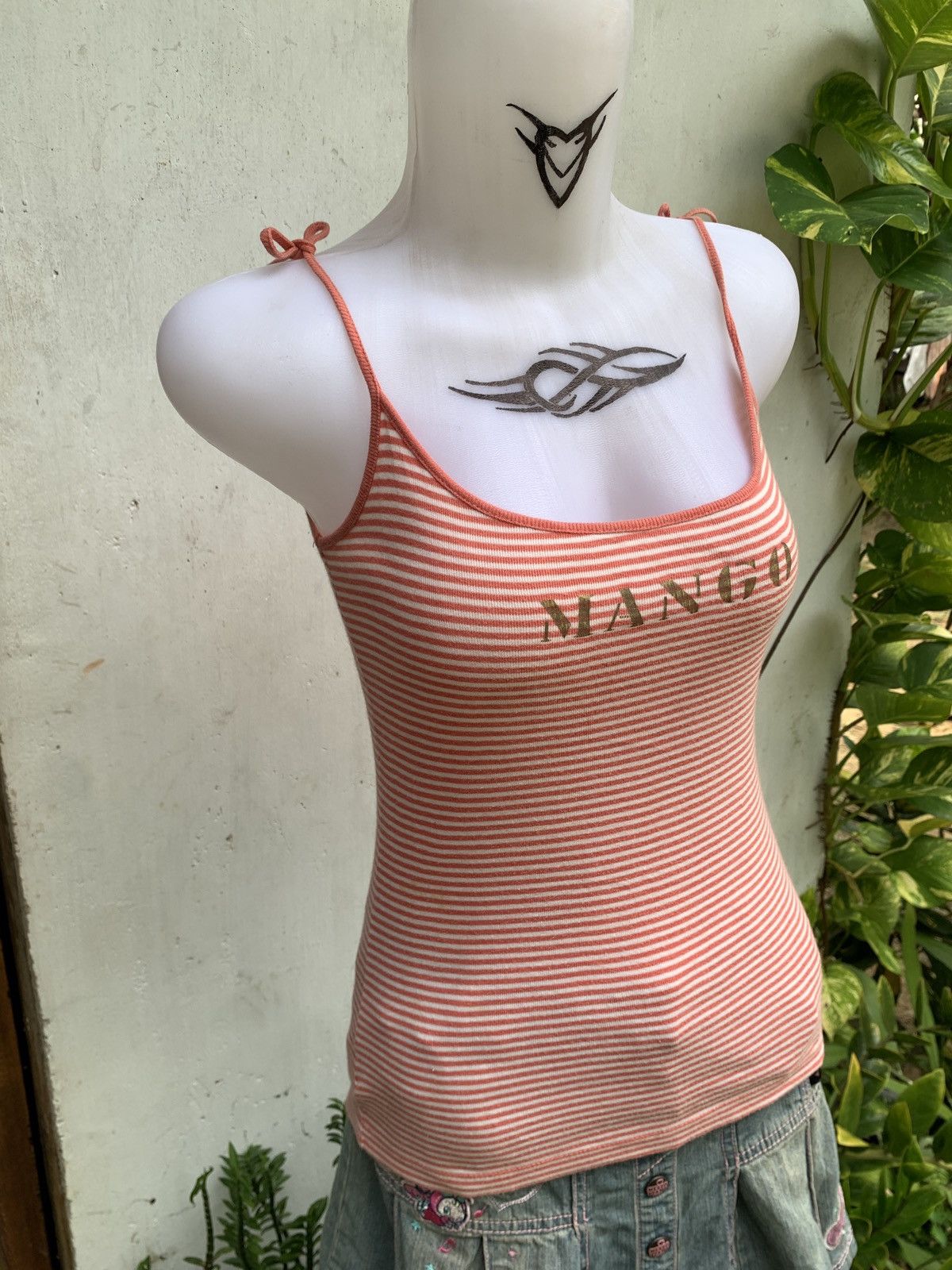 Mango y2k Mango MNG Pink Stripes Low Cotton Tank Top Size S / US 4 / IT 40 - 2 Thumbnail